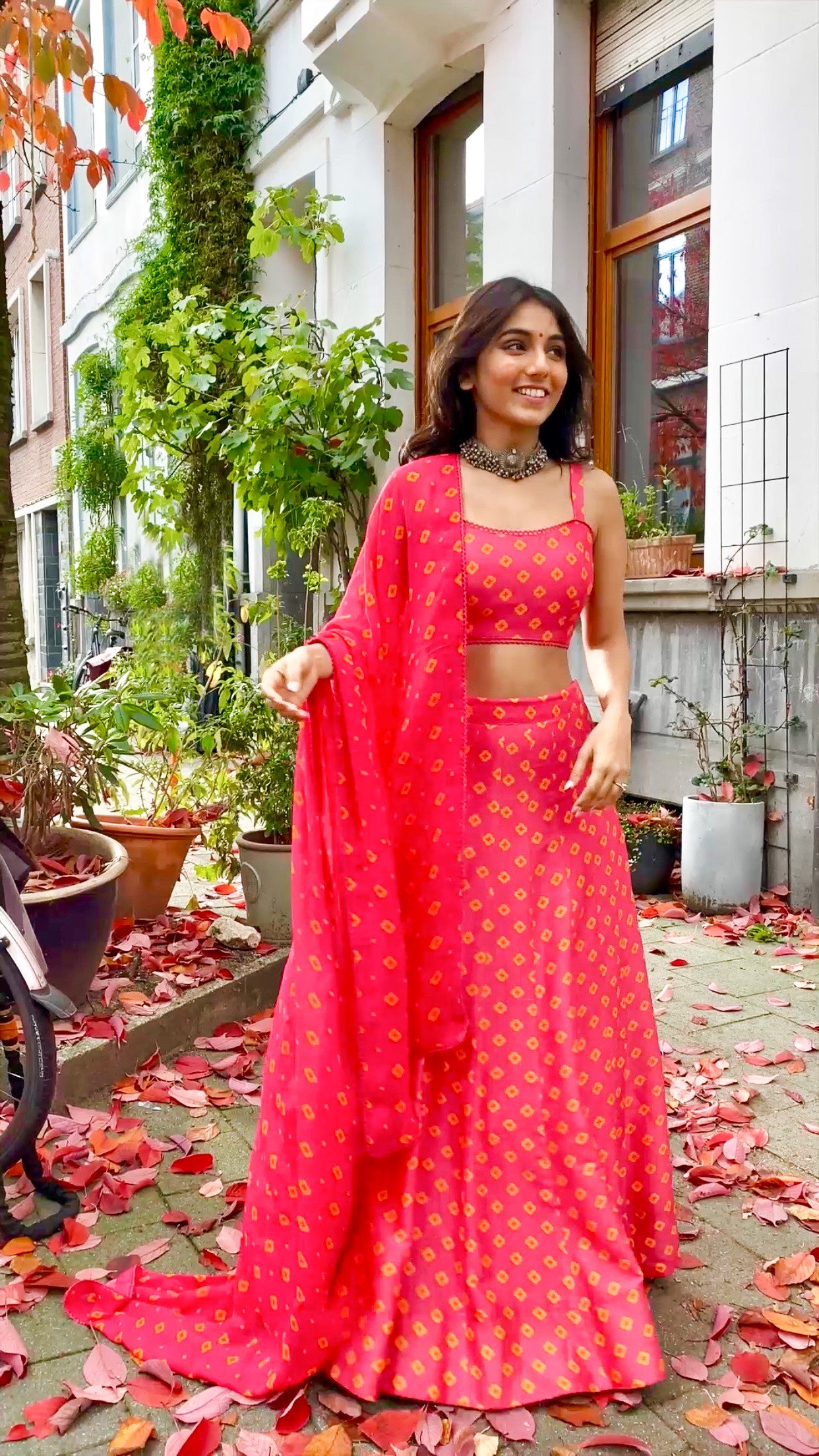 Masoom Minawala in the Pink Abstract Floral Print Lehenga